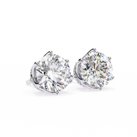 2.6 ct Round studs - Crown setting