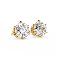 2.6 ct Round studs - Crown setting