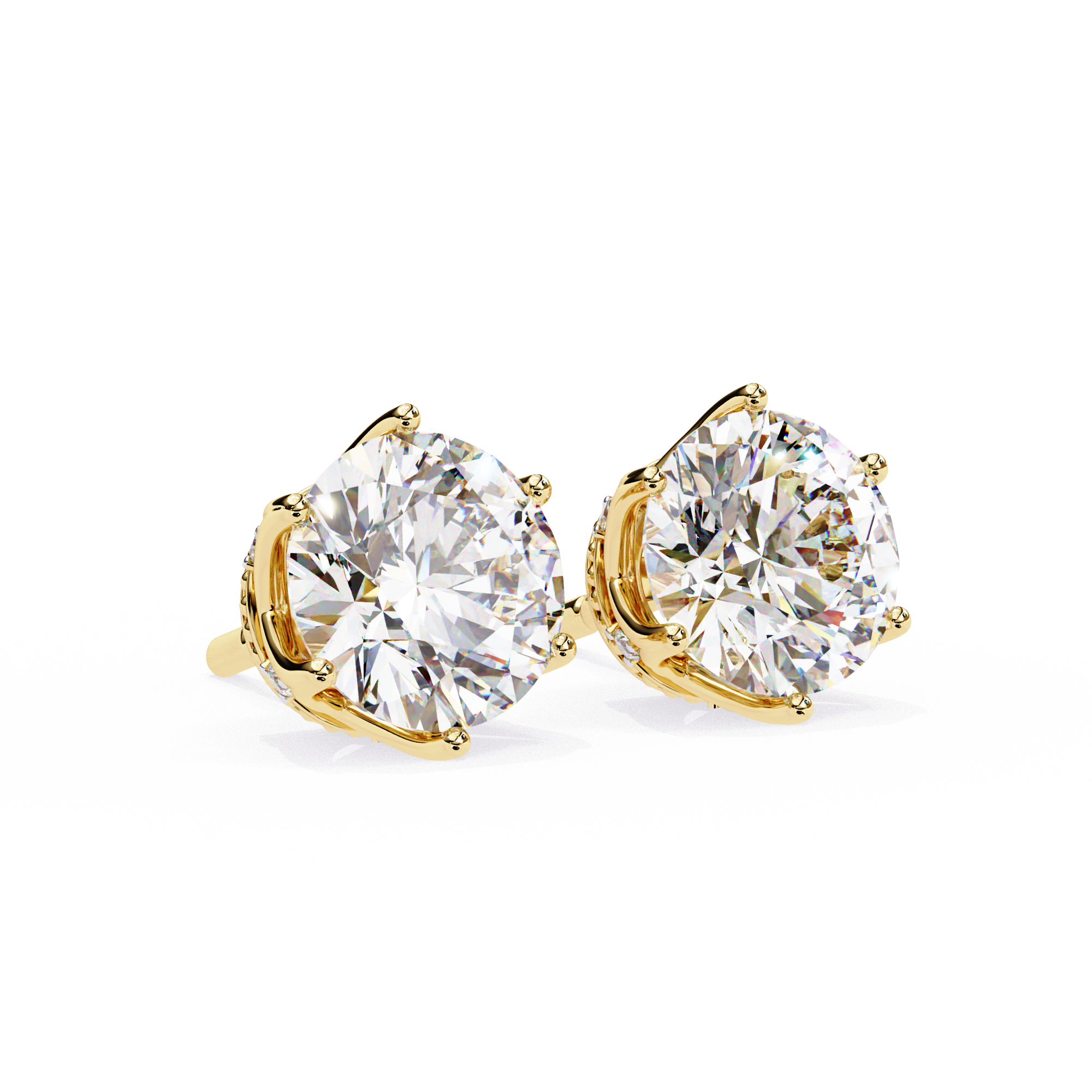 2.6 ct Round studs - Crown setting