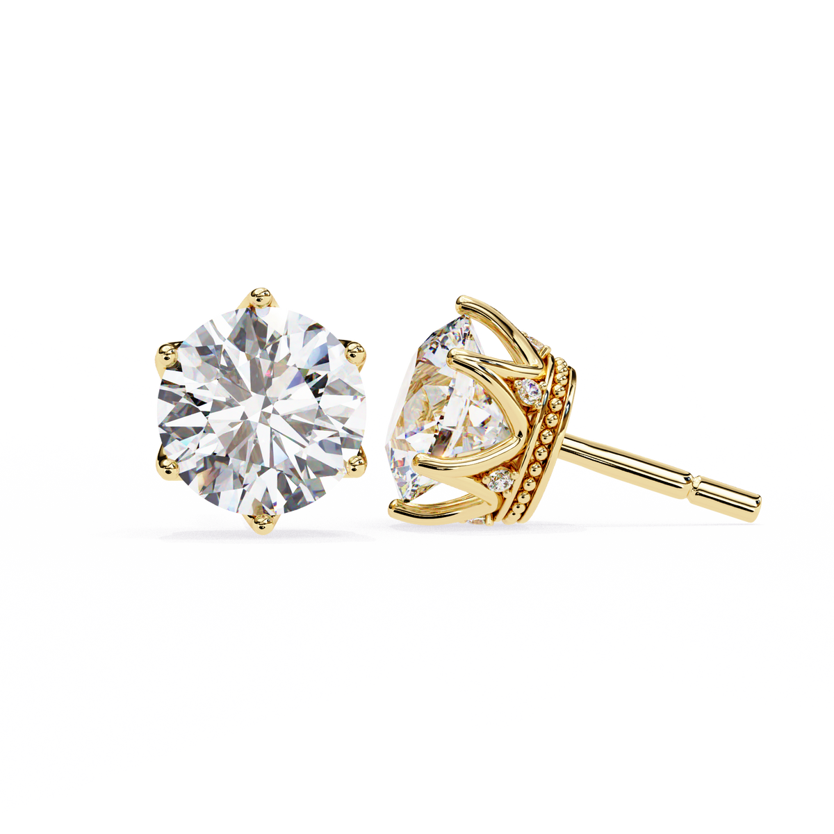 0.5ct each / Yellow Gold / 9 kt