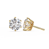 2.6 ct Round studs - Crown setting