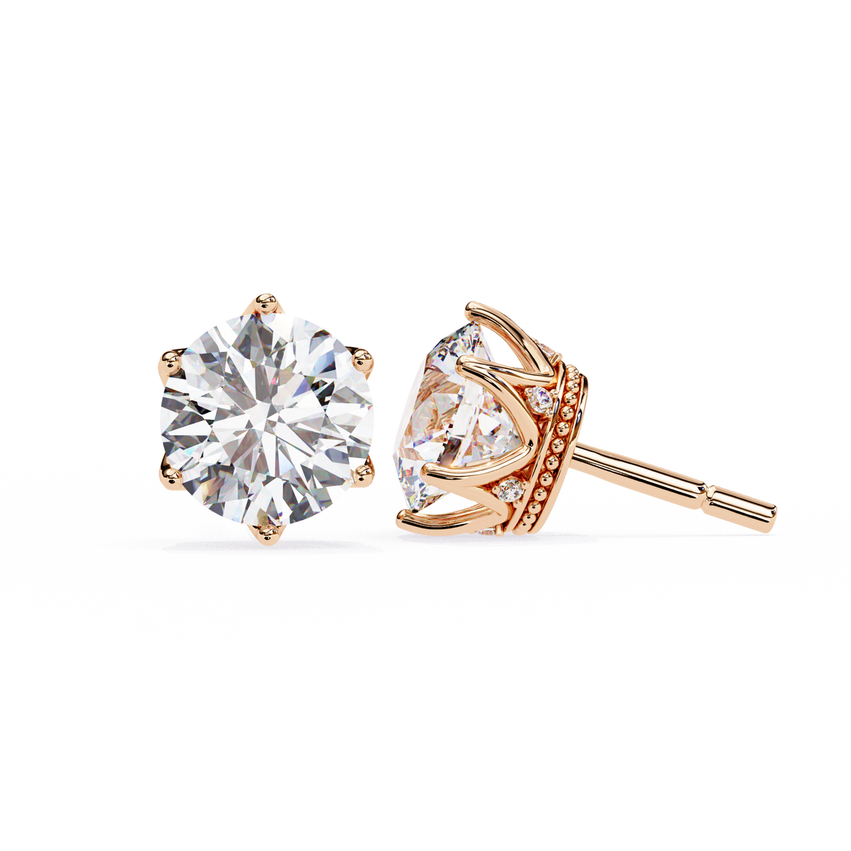0.5ct each / Rose Gold / 9 kt
