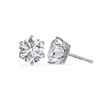 2.6 ct Round studs - Crown setting