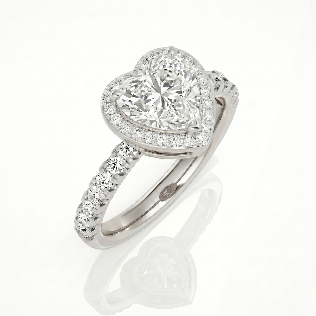 Heart Halo Ring - 1ct