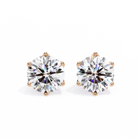 2.6 ct Round studs - Crown setting