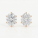 Oval solitaire studs - Lotus setting