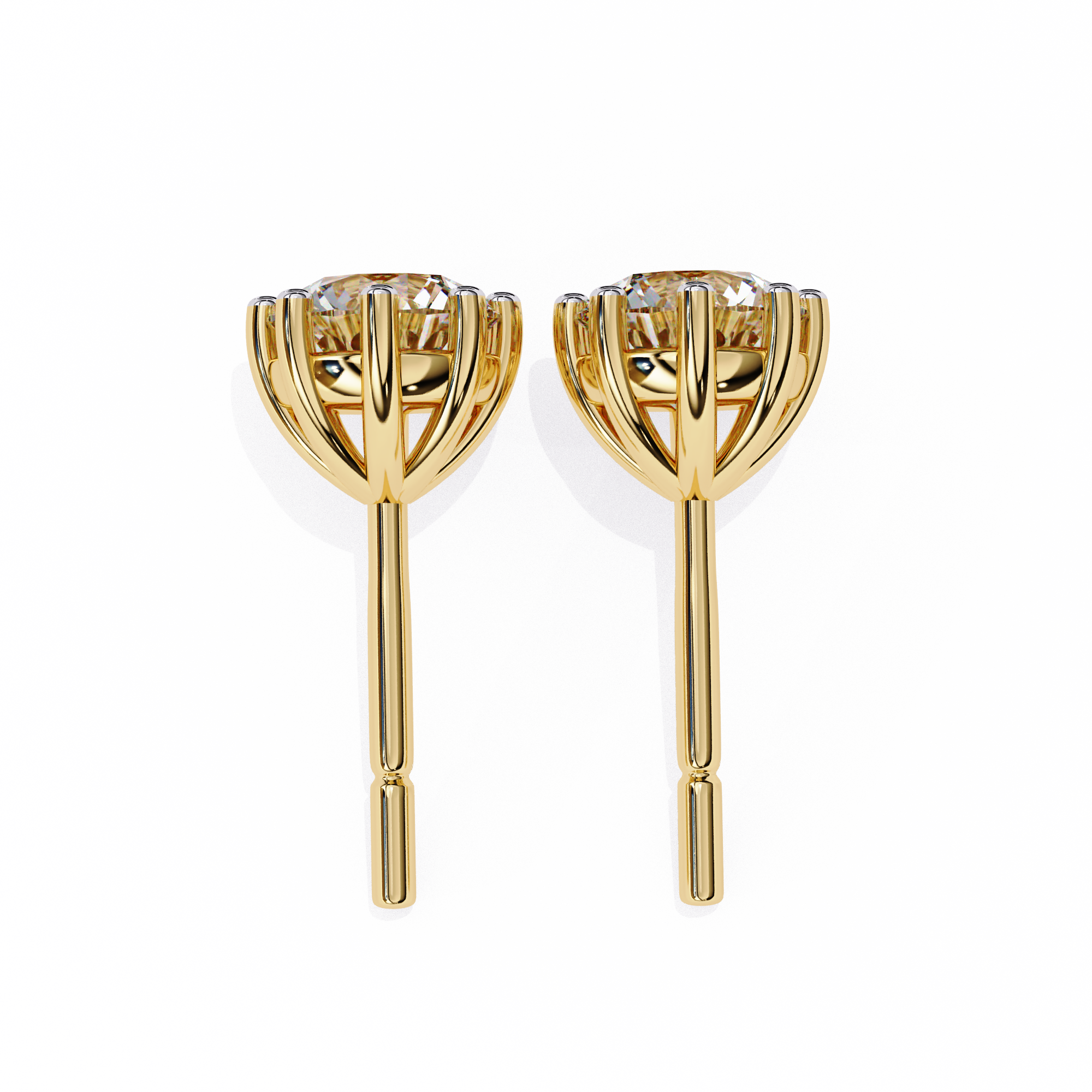 3 ct Round studs - 8 prong setting