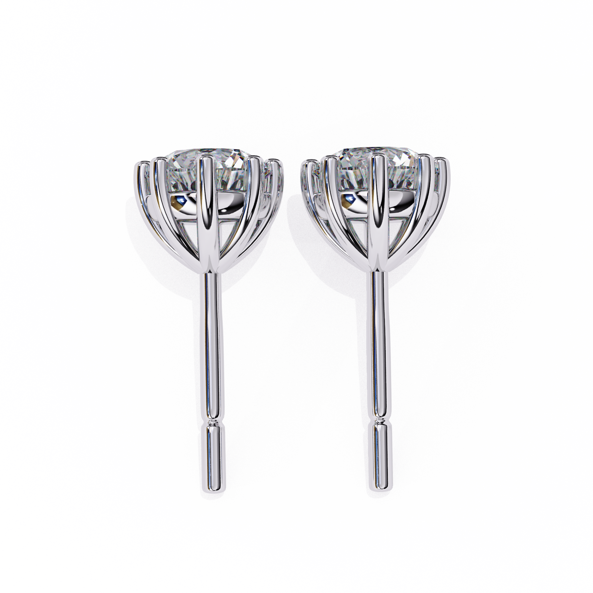 3 ct Round studs - 8 prong setting