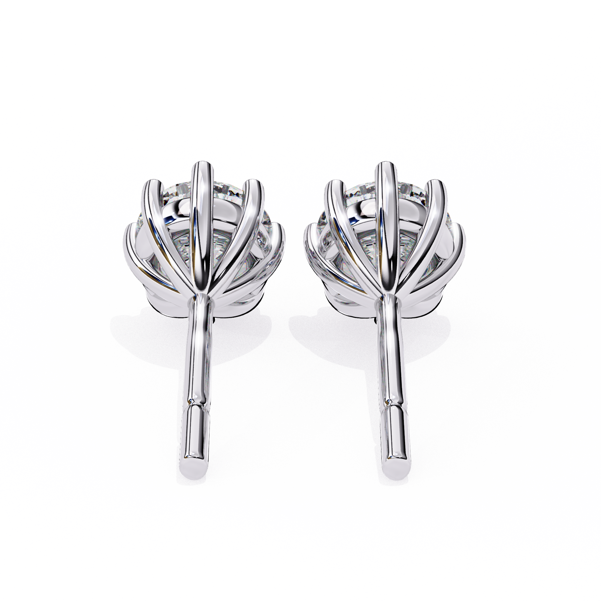 3 ct Round studs - 8 prong setting