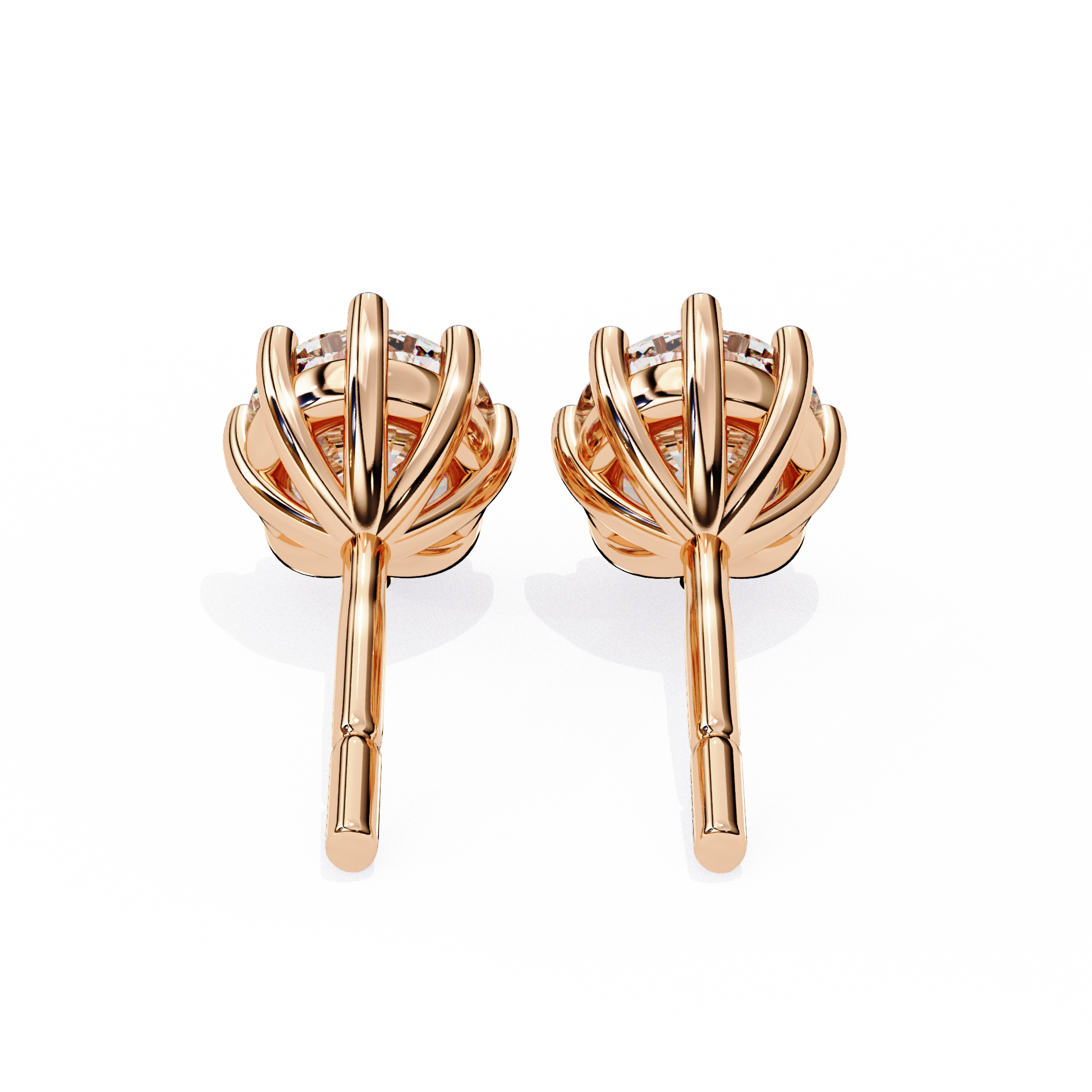 3 ct Round studs - 8 prong setting