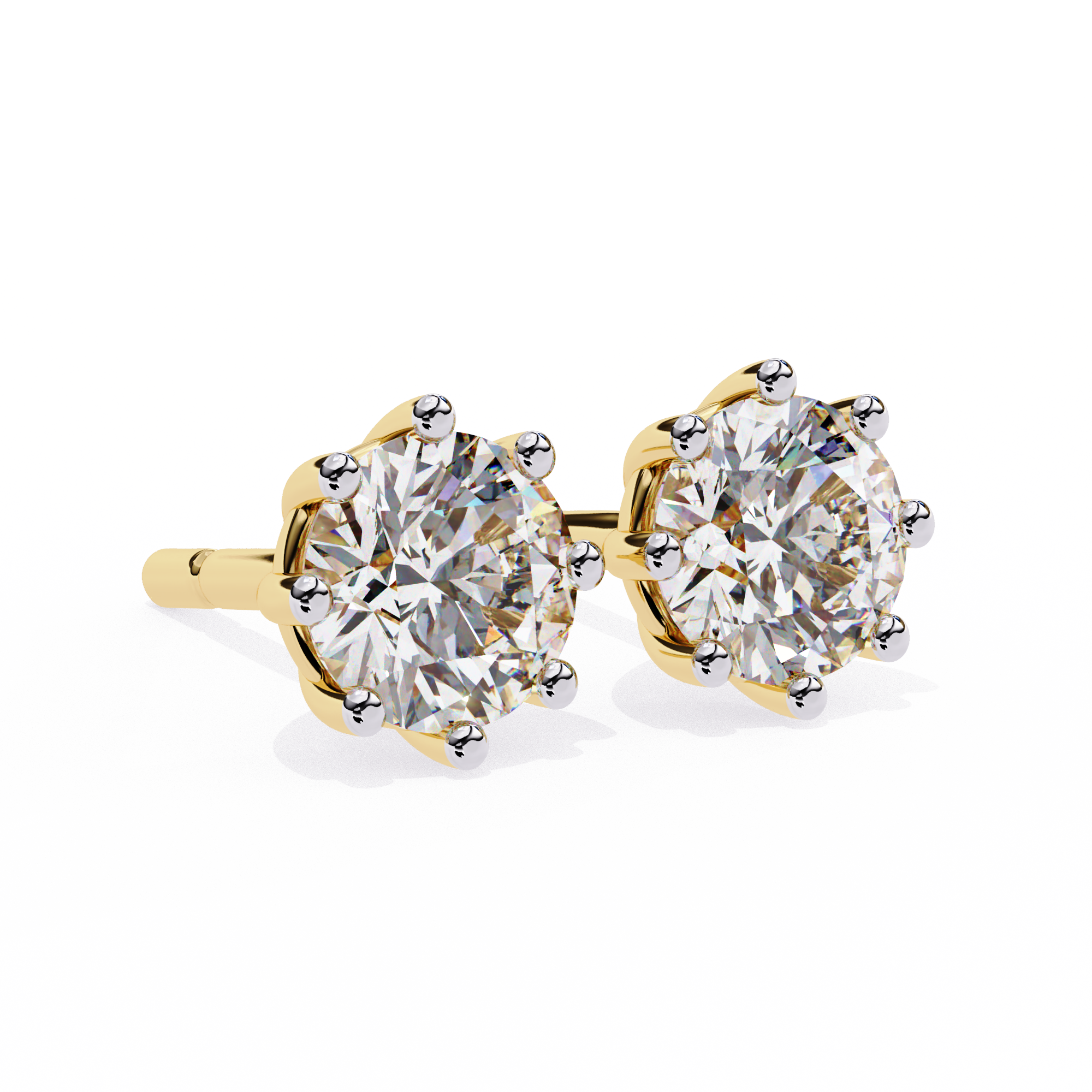 3 ct Round studs - 8 prong setting