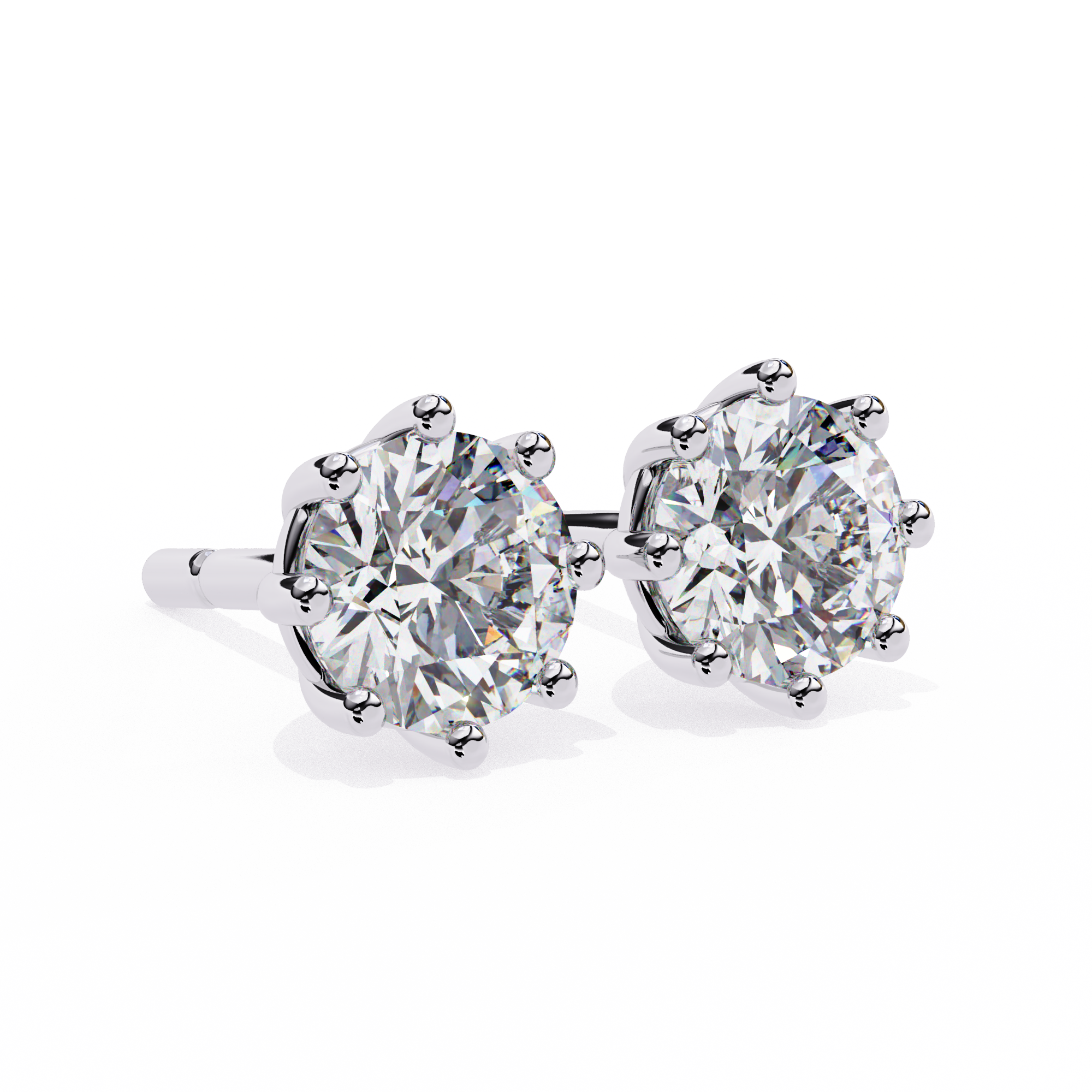 3 ct Round studs - 8 prong setting