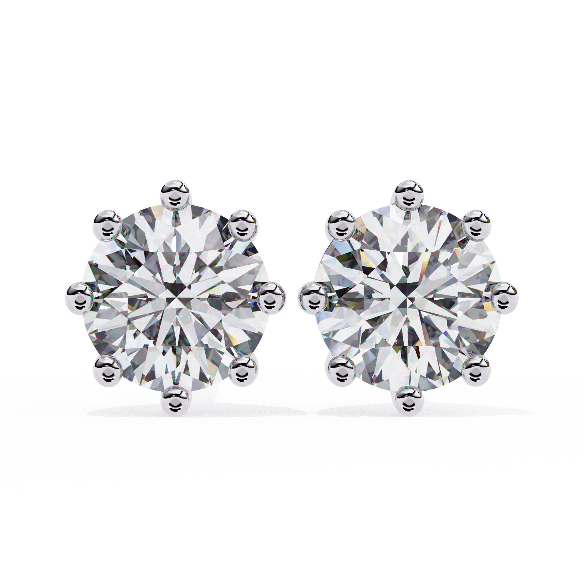 3 ct Round studs - 8 prong setting