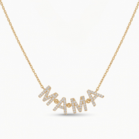 Diamond MAMA Initial Station Necklace.