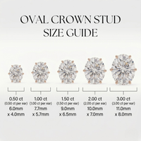 Oval studs - Crown setting