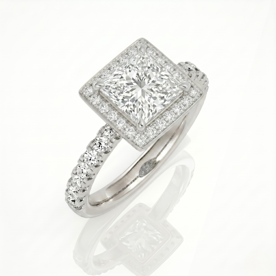 Princess Halo Ring - 2ct
