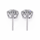 3 cts round solitaire studs - Octet setting