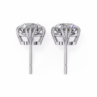 3 cts round solitaire studs - Octet setting