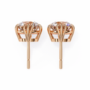 3 cts round solitaire studs - Octet setting
