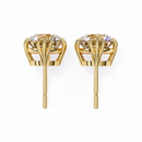 3 cts round solitaire studs - Octet setting