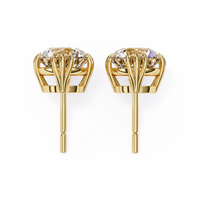 3 cts round solitaire studs - Octet setting