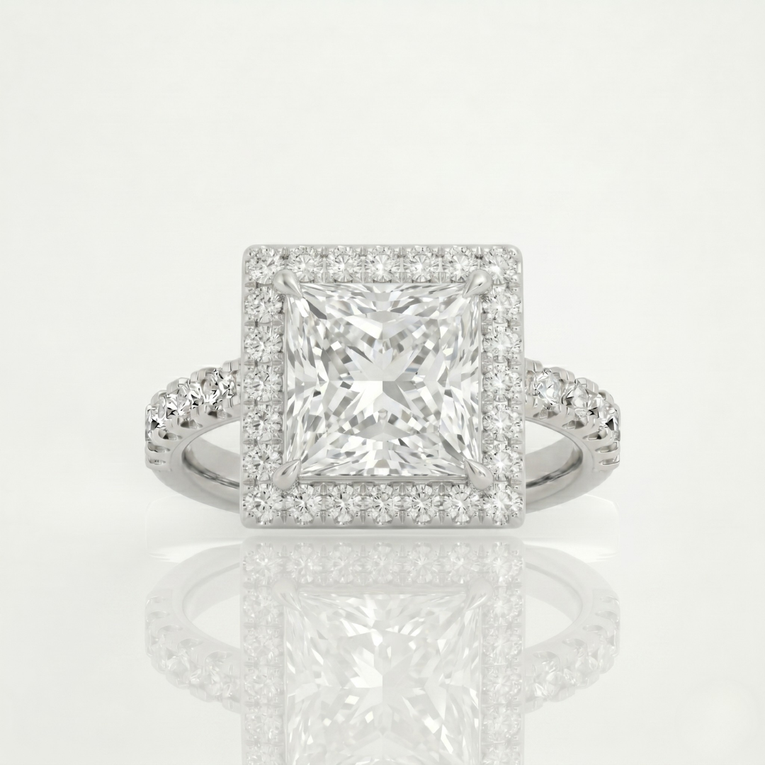 Princess Halo Ring - 2ct