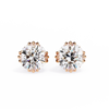 3 cts round solitaire studs - Octet setting