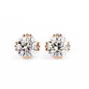 3 cts round solitaire studs - Octet setting