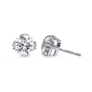 3 cts round solitaire studs - Octet setting