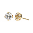 3 cts round solitaire studs - Octet setting