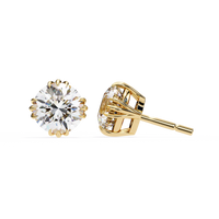 3 cts round solitaire studs - Octet setting