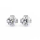 3 cts round solitaire studs - Octet setting