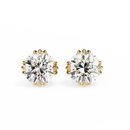 3 cts round solitaire studs - Octet setting