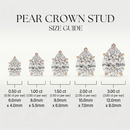 Pear studs - Crown setting