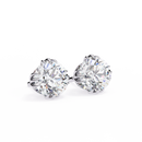 3 cts round solitaire studs - Octet setting