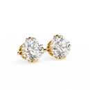 3 cts round solitaire studs - Octet setting