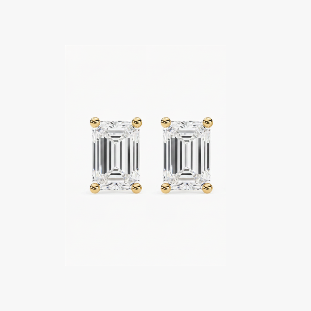 Emerald Studs - Martini Setting