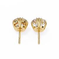 3 cts round solitaire studs - Octet setting