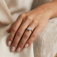 Classic solitaire ring - Princess 2ct