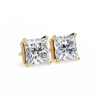 3 ct Princess studs - 4 prong setting