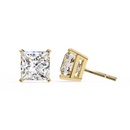 3 ct Princess studs - 4 prong setting