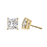 3 ct Princess studs - 4 prong setting
