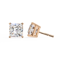 3 ct Princess studs - 4 prong setting