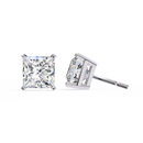 3 ct Princess studs - 4 prong setting