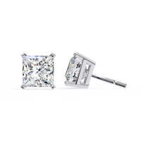 3 ct Princess studs - 4 prong setting