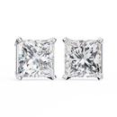 3 ct Princess studs - 4 prong setting