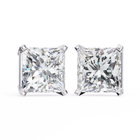3 ct Princess studs - 4 prong setting