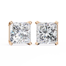 3 ct Princess studs - 4 prong setting