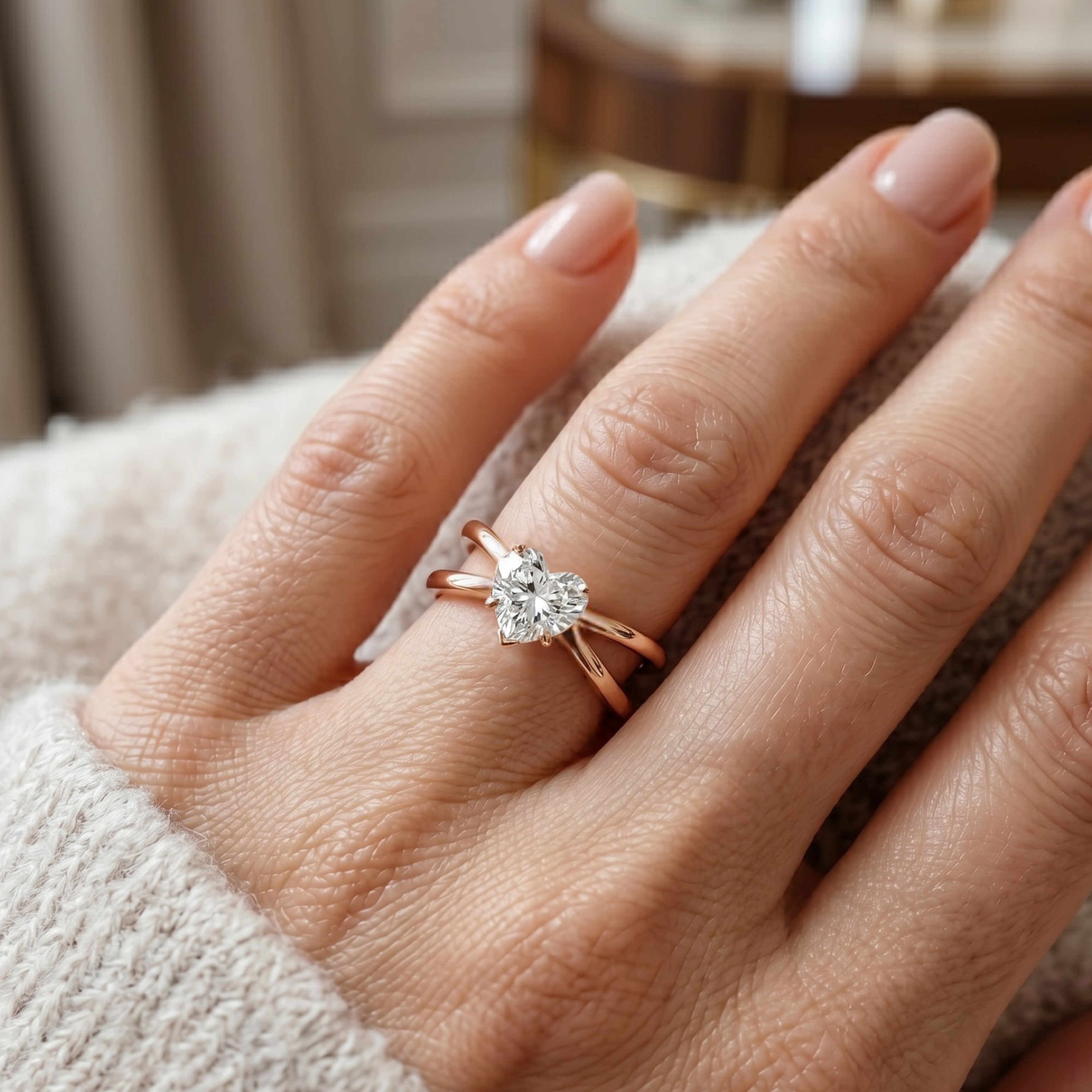 Criss-Cross Ring - Heart 1ct