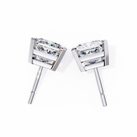 3 ct Princess studs - 4 prong setting